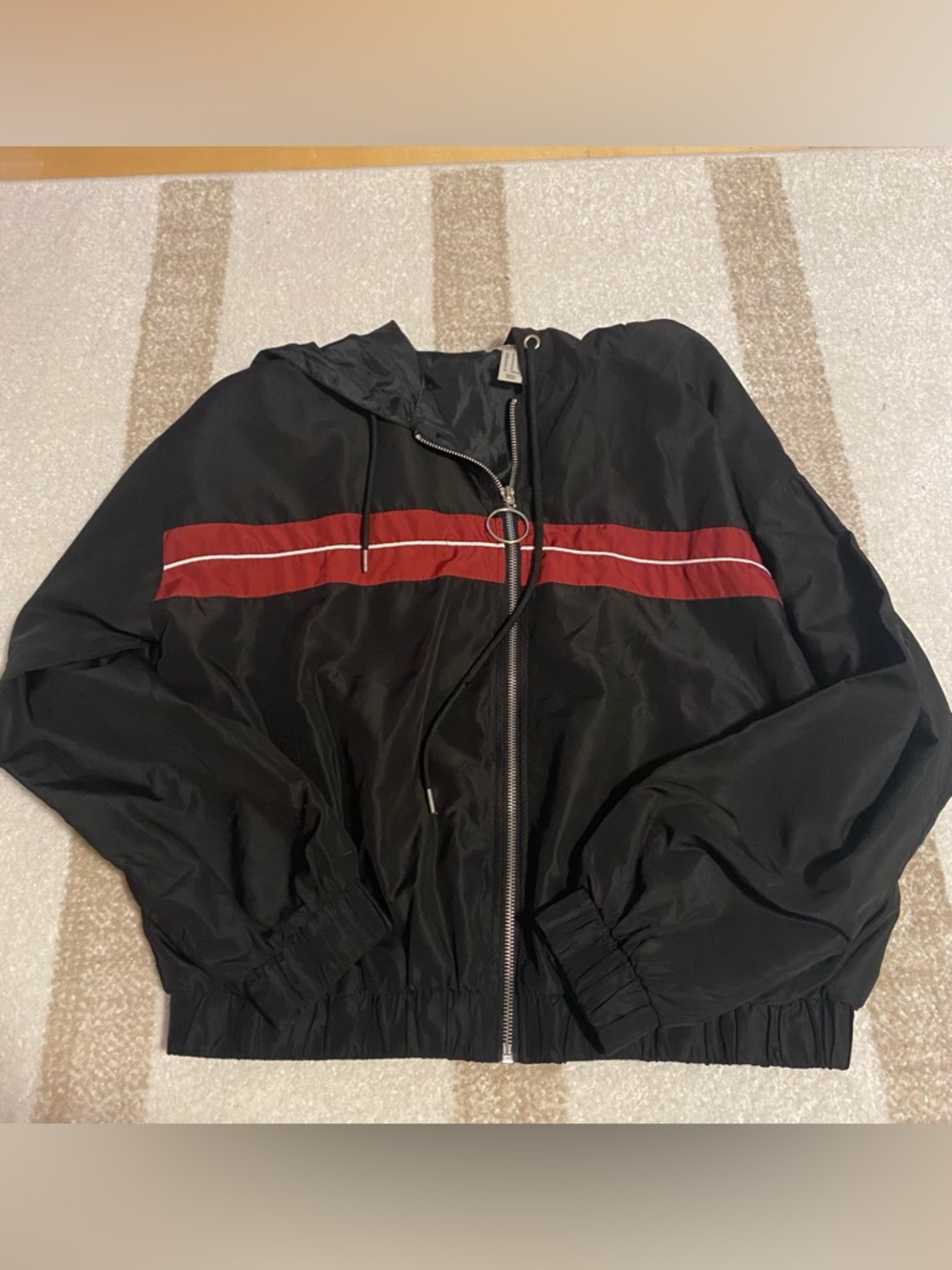 Forever 21 Black Jacket with Red Stripe